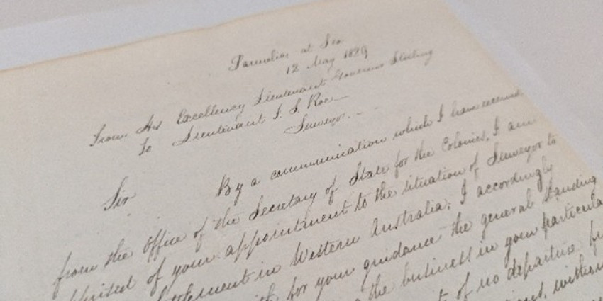 Stirling letter 'Parmelia at Sea'