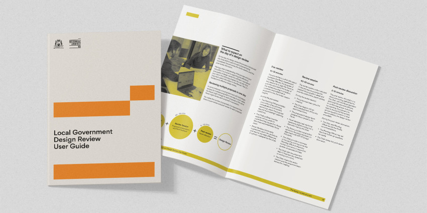 Photograph of the cover page and inside the User Guide document 