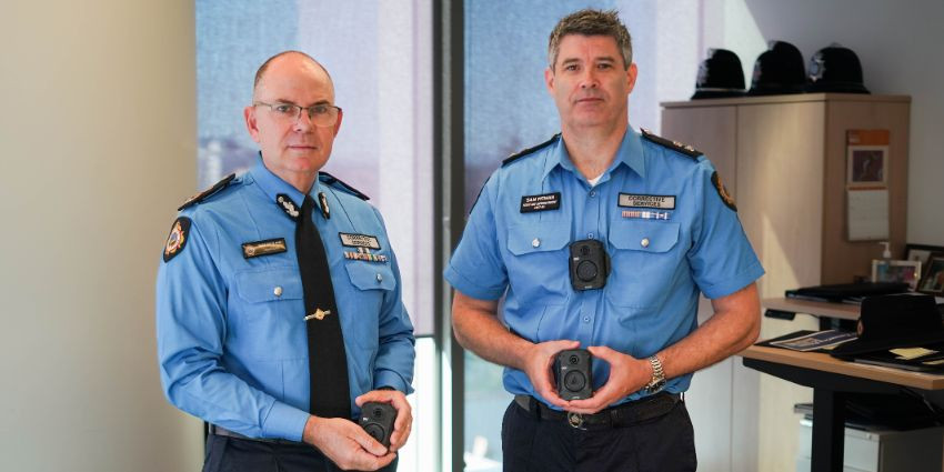 Corrective Services Commissioner Brad Royce and Assistant Superintendent Sam Pitman.