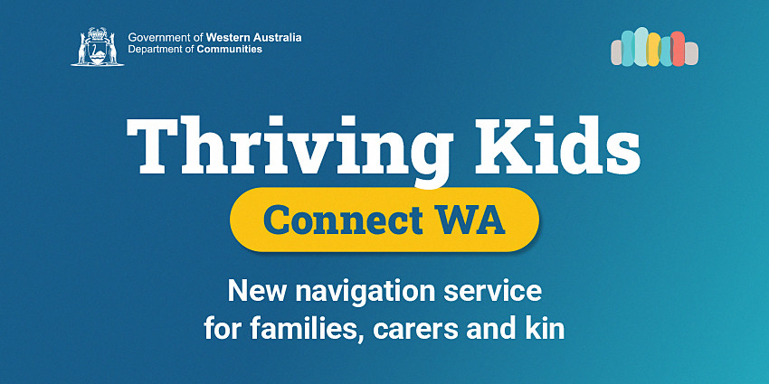 Thriving Kids Connect WA text tile