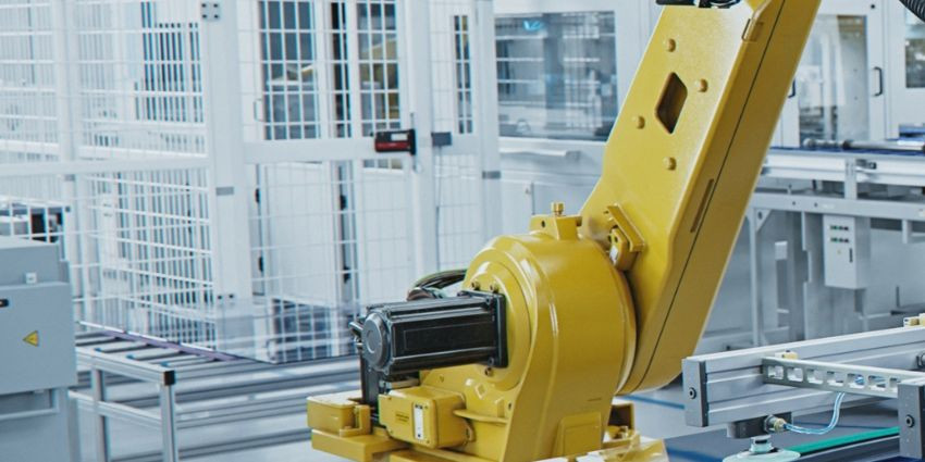 Lower section of robotic manufacturing arm.