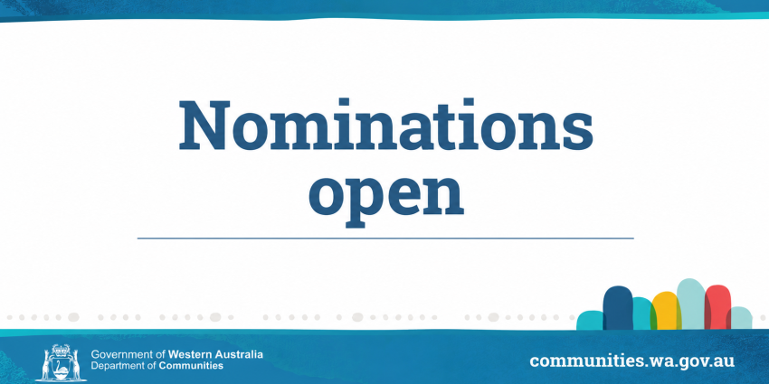 Banner text which reads nominations open.