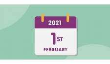 Illustration of a calendar with the date 1 February 2021.