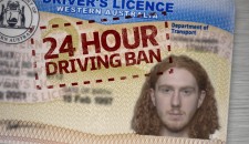 Man's driver's licence stamped with 24 hour driving ban