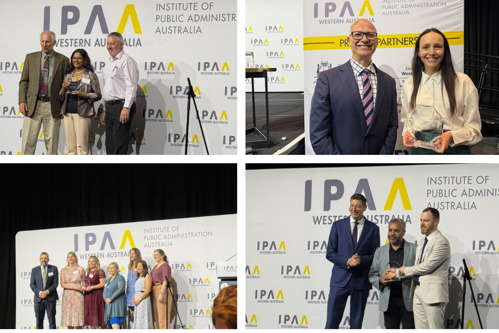 collage consisting of four photos of various IPAA award winners