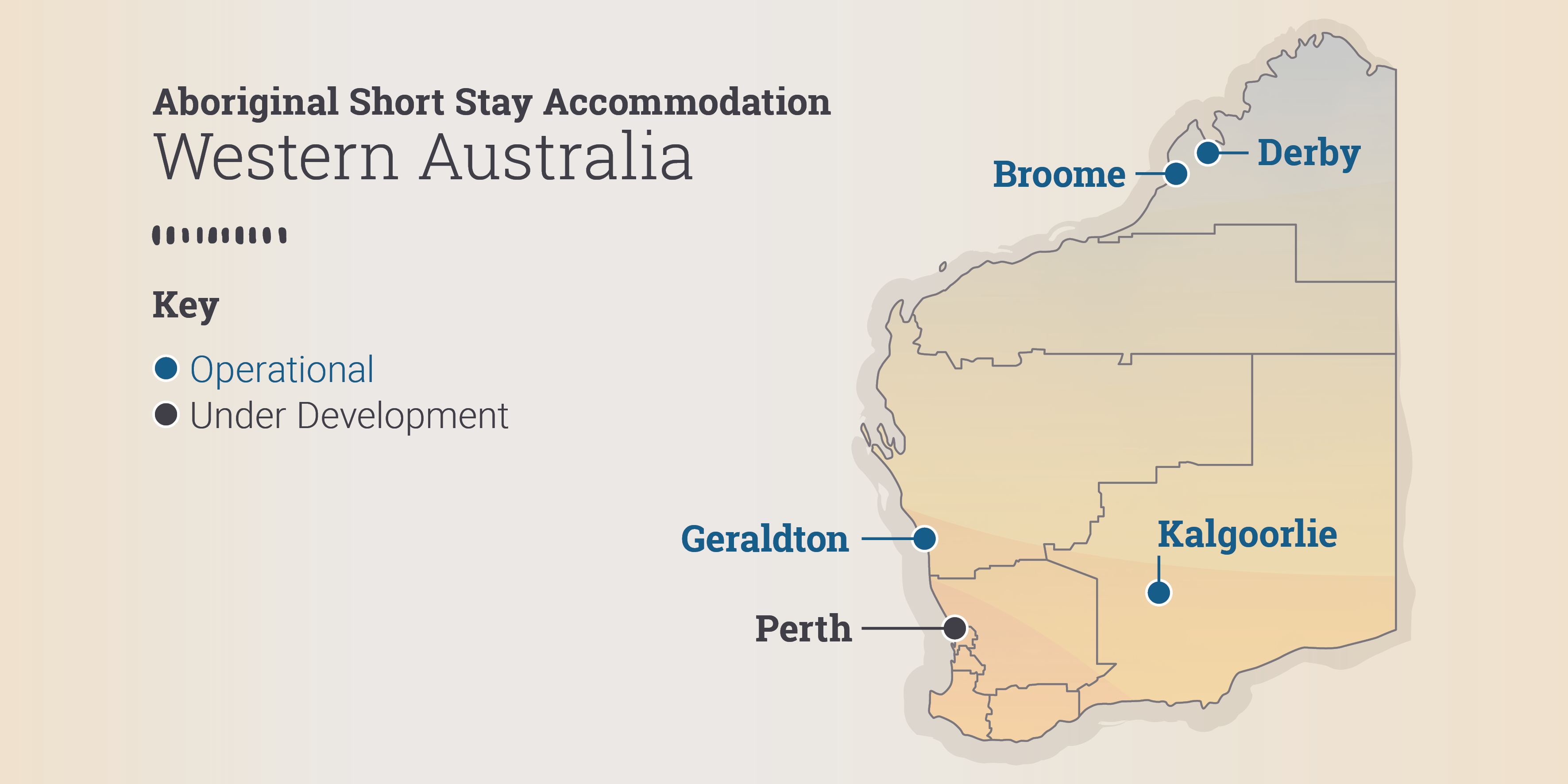 Map with headline reading 'Aboriginal Short Stay Accommodation Western Australia'