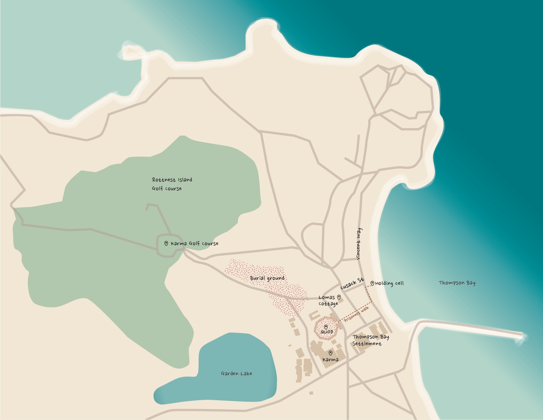 Map of Rottnest Island burial ground