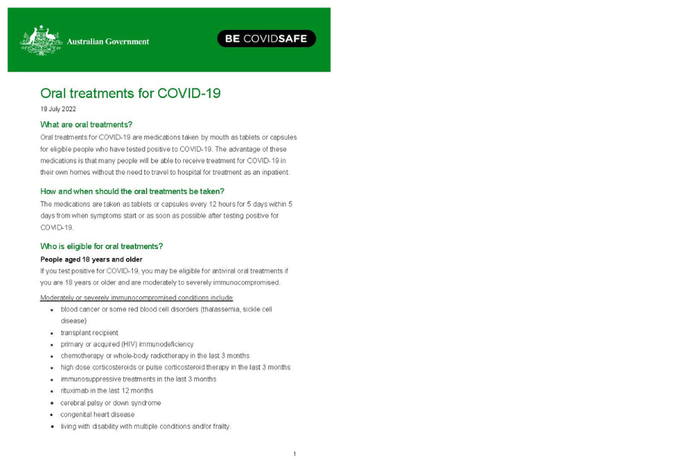 Fact sheet preview image for oral treatments for covid-19