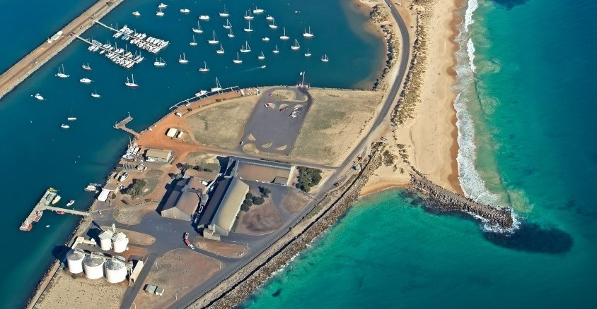 Aerial view of Bunbury port