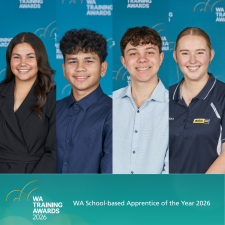 Image of four WA School-based Apprentice of the Year Award 2026 finalists